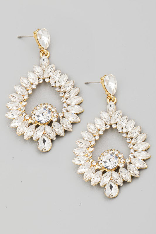 Marquise Rhinestone Drop Earrings